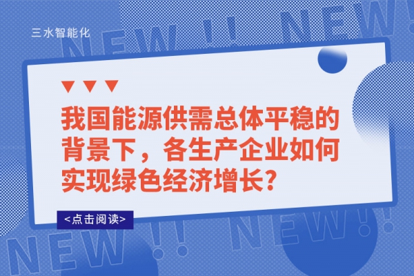 我国能源供需总体平稳的背景下，各生产企业如何实现绿色经济增长?