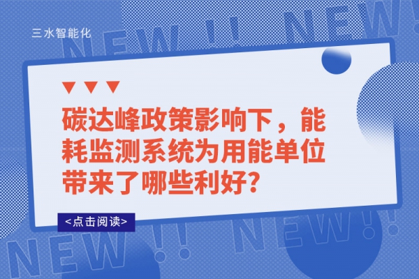 碳达峰政策影响下，
为用能单位带来了哪些利好?